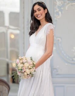 Seraphine Robe De Mariée Grossesse Longue à Dentelle - Ivoire -Seraphine VivienneLong Ivory 03 V2