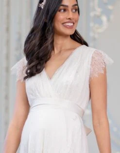 Seraphine Robe De Mariée Grossesse Longue à Dentelle - Ivoire -Seraphine VivienneLong Ivory 04 V2