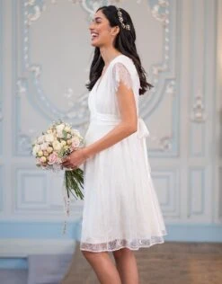 Seraphine Robe De Mariée Grossesse Courte Décolletée Dans Le Dos - Ivoire -Seraphine VivienneShort Ivory 05 V4