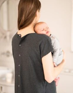 Seraphine Robe D'hôpital Midi En Coton Bio – Gris -Seraphine Weston Charcoal 04 V3