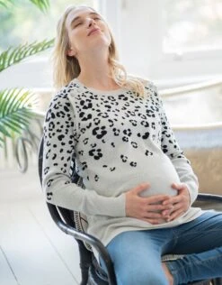 Seraphine Pull Grossesse Et Allaitement à Imprimé Contrasté -Seraphine Wezley Grey 04 V2