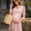 Seraphine Robe T-shirt De Grossesse à Allaitement à Imprimé Floral Et Col En V -Seraphine Whitley Floral 01 V2