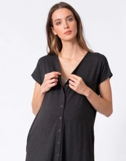 Seraphine Robe D'hôpital En Coton – Gris -Seraphine Whitney Charcoal 08