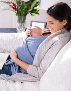 Seraphine Haut Contact Peau à Peau En Coton Manches Longues - Bleu -Seraphine Winifrid 34 Blue 04 V3