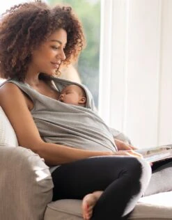 Seraphine Haut Contact Peau à Peau En Coton Sans Manches - Gris Chiné