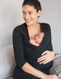 Seraphine Haut Peau à Peau Curve En Coton, Noir -Seraphine Winn Black 04 V1