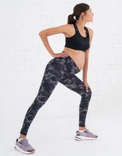 Seraphine Legging Grossesse 7/8 Sport Imprimé Camouflage – Gris Foncé