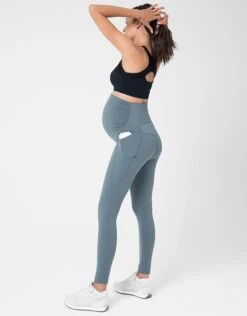 Seraphine Legging Grossesse Sport – Vert Sauge -Seraphine Yelena Sage 04