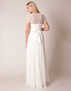 Seraphine Robe De Mariée Grossesse Longue Dentelle Et Soie - Ivoire -Seraphine Yvette Ivory 03 V2