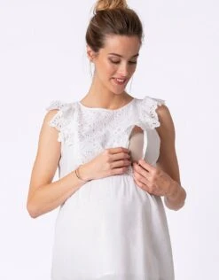 Seraphine Haut Grossesse Et Allaitement Broderie Anglaise En Coton -Seraphine abigail white 03