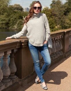 Seraphine Pull Grossesse Cape Tacheté - Gris -Seraphine alma greyfleck 03