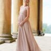 Seraphine Robe Longue Grossesse Soie Et Dentelle - Rose Pâle -Seraphine angela blush loc1 1