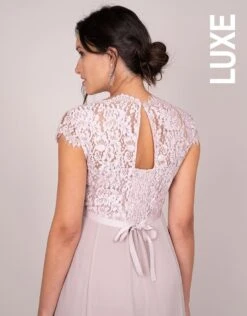 Seraphine Robe Longue Grossesse Soie Et Dentelle - Rose Pâle -Seraphine angelita blush 06