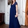 Seraphine Robe De Soirée Grossesse Soie Et Dentelle - Bleu Marine -Seraphine antonia navy 01