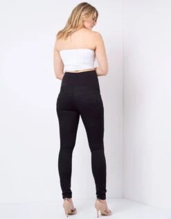 Seraphine Jean Grossesse à Bandeau Coupe Slim - Noir -Seraphine archer black 03 3