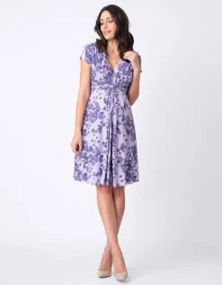 Seraphine Robe Grossesse Nouée à Imprimé - Lavande -Seraphine blossom lavendergrey 04