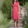 Seraphine Robe Grossesse Et Allaitement à Imprimé Floral - Rouge -Seraphine bruna reddaisy 02