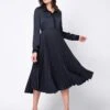 Seraphine Robe Midi Grossesse Et Allaitement Plissée -Seraphine cecily navyblack 01