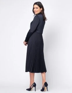 Seraphine Robe Midi Grossesse Et Allaitement Plissée -Seraphine cecily navyblack 03