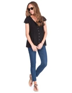 Seraphine Haut Grossesse Fluide - Noir -Seraphine claudia black 03