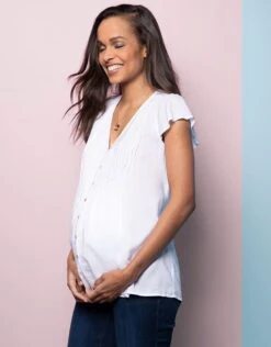 Seraphine Haut Grossesse Fluide - Blanc -Seraphine claudia white 03