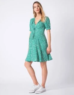 Seraphine Robe Grossesse Imprimée – Vert -Seraphine daffodil greenprint 03
