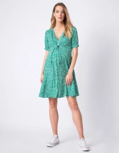 Seraphine Robe Grossesse Imprimée – Vert -Seraphine daffodil greenprint 05