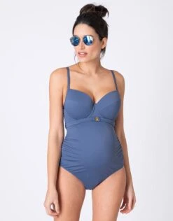 Seraphine Maillot De Bain Grossesse Une Pièce - Bleuet -Seraphine dominica2 slate 01