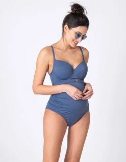 Seraphine Maillot De Bain Grossesse Une Pièce - Bleuet -Seraphine dominica2 slate 02