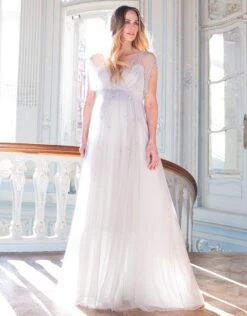 Seraphine Robe Grossesse Inspiration Grecque - Gris Brume