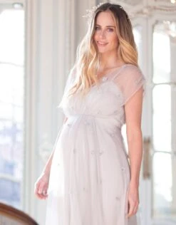 Seraphine Robe Grossesse Inspiration Grecque - Gris Brume -Seraphine eleni grey 03