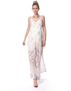 Seraphine Robe Longue Grossesse Imprimé - Pastel -Seraphine elisha 01