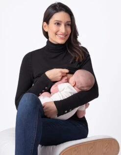 Seraphine Col Roulé Grossesse Et Allaitement - Noir -Seraphine ember black 03 1