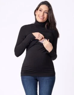 Seraphine Col Roulé Grossesse Et Allaitement - Noir -Seraphine ember black 06 1