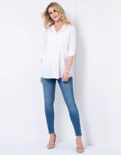 Seraphine Blouse Grossesse – Ivoire -Seraphine fern white 03 1
