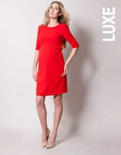 Seraphine Robe De Grossesse Peplum Rouge -Seraphine francesca red 03 1