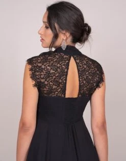 Seraphine Robe De Cocktail Grossesse Col Cravate – Noir -Seraphine galina black 06