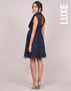Seraphine Robe Grossesse Et Allaitement Col Cravate – Bleu Marine -Seraphine galina midnight 05