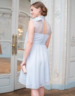 Seraphine Robe Grossesse Et Allaitement Col Cravate – Bleu Ciel -Seraphine galina sky 02 4