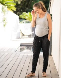 Seraphine Pantalon Sarouel Grossesse – Noir -Seraphine gladyce black 03