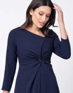 Seraphine Robe Grossesse Midi Nouée -Seraphine helena navy 03
