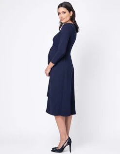 Seraphine Robe Grossesse Midi Nouée -Seraphine helena navy 04