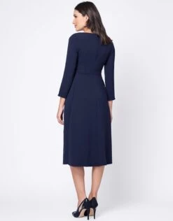 Seraphine Robe Grossesse Midi Nouée -Seraphine helena navy 05