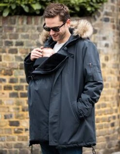 Seraphine Parka Homme Couvre-bébé - Gris Ardoise -Seraphine jack slate 05