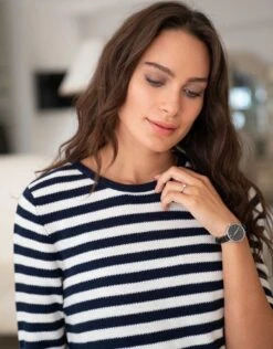 Seraphine Pull Grossesse Et Allaitement En Coton Et Chemise Détachable - Bleu Marine/Blanc -Seraphine janice nauticalblue 02 1 V2