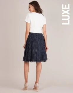 Seraphine Robe Grossesse Et Allaitement à Pois - Bleu Marine/Ivoire -Seraphine jill creamnavy 5