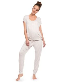 Seraphine Ensemble Loungewear Grossesse Et Allaitement - Gris Clair -Seraphine karen oatmeal 03