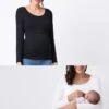 Seraphine Lot De 2 T-shirts Grossesse Et Allaitement – Noir/Blanc -Seraphine laina ls pack 002