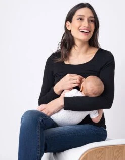 Seraphine Lot De 2 T-shirts Grossesse Et Allaitement – Noir/Blanc -Seraphine laina ls black 02 1