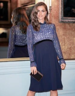 Seraphine Robe De Cocktail Grossesse Avec Bustier En Dentelle Marlene -Seraphine marlene navyblush 01 2